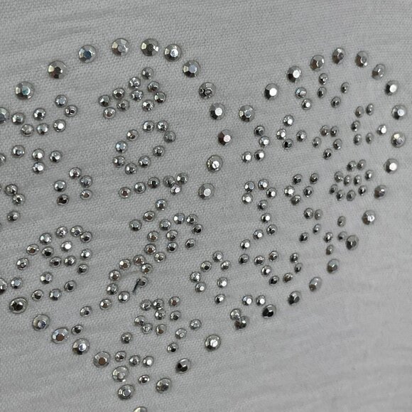 Cocomo Woman Plus 3X White Heart Print Tunic Top Blouse Roll Tab Sleeve Shirt - Picture 10 of 12